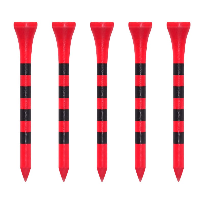 Zivisk Wooden Golf Tees 2-3/4 inch 100 Count 2.75" Long Golf Wood Bamboo Tees(Red,70mm) - Image 1